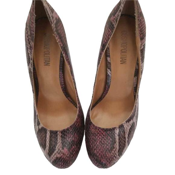 Cosmopolitan Womens Jackie Platform Pump Shoes Pink Snakeskin Slip Ons 9.5 M - Picture 3 of 9